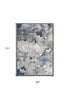 2' X 3' Navy Blue Cobblestone Pattern Scatter Rug